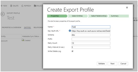 create export profile