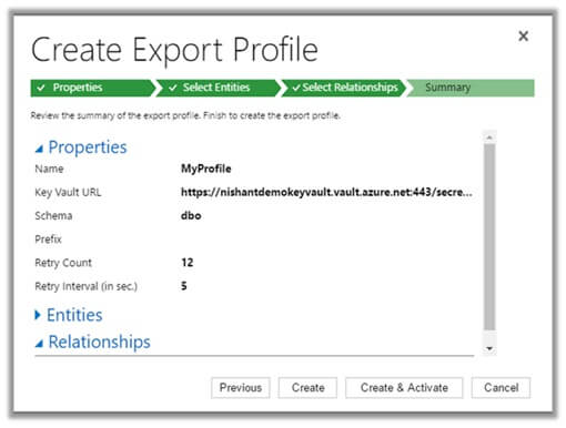 create export profile