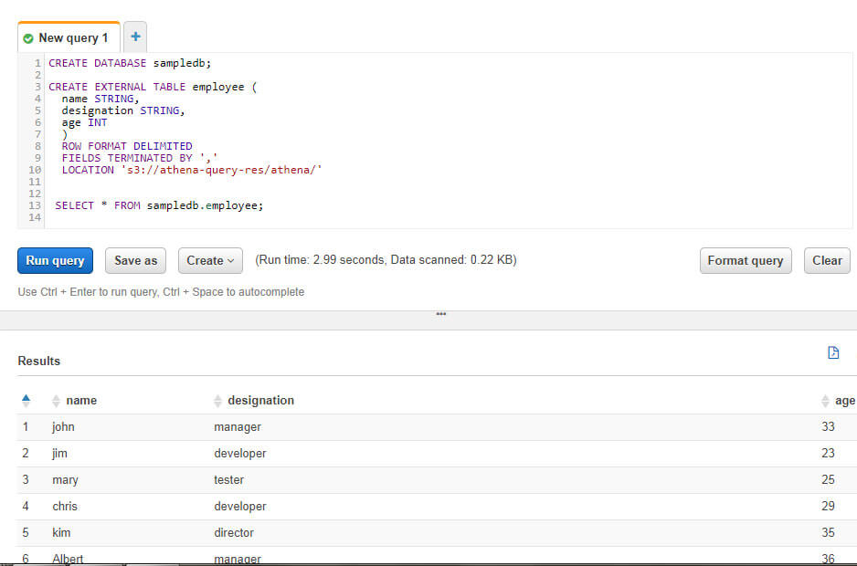 Create Database Table