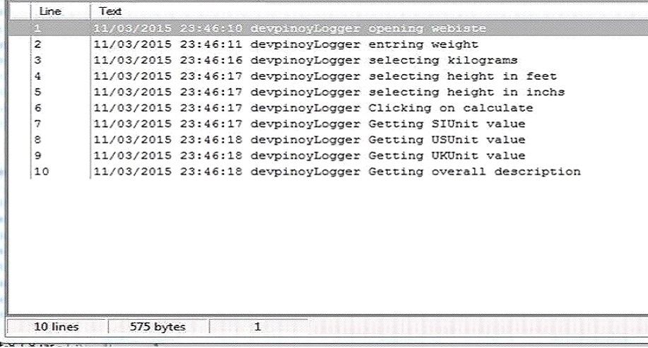 selenium-scripts-log