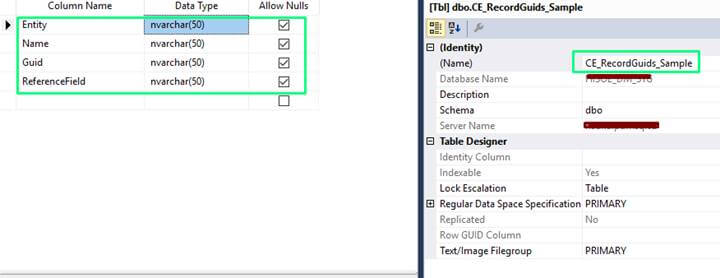 sql table